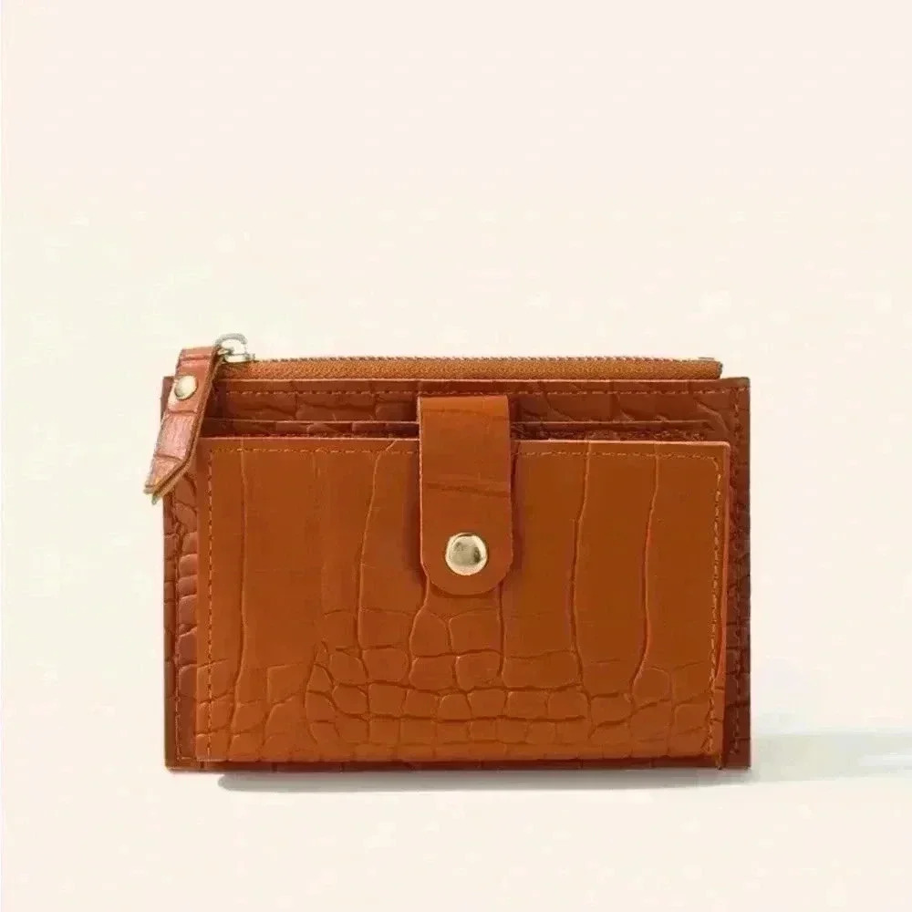 ⚠️Clearance Brown Leather Wallet With Zipper and Card Slots